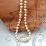 White Cultured Freshwater Pearl Necklace finished with a Sterling Silver Trigger Clasp.