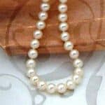 White Cultured Freshwater Pearl Necklace finished with a Sterling Silver Trigger Clasp.
