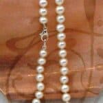 White Cultured Freshwater Pearl Necklace finished with a Sterling Silver Trigger Clasp.