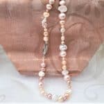 Exotic Pearl Necklace featuring naturally coloured Freshwater and Keshi Pearls finished with a Sterling Silver Clasp