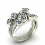 Ocean Bespoke Diamond Ring with sapphires designed in 18ct White gold by Pearl Perfect Design Room
