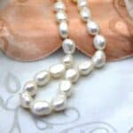 Freshwater Baroque Shape Pearl Necklace fitted with a Sterling Silver Fashion Trigger Clasp