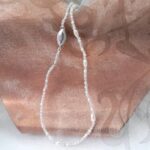 Subtle Freshwater Pearl Necklace designed with rice shape and seed Freshwater Pearls and Moonstone Beads by Pearl Perfect Design Room.