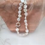 Pretty Freshwater Pearl Necklace showcasing the varied shapes of non-nucleated pearls, typically called Keshi, which give a lovely lacy effect when worn.