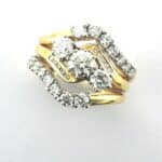 Elaine Bespoke Diamond Rings designed as Partner Rings for this Classic Engagement ring in 18ct gold by Pearl Perfect