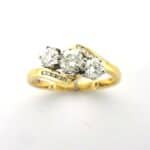 Elaine Bespoke Diamond Rings designed as Partner Rings for this Classic Engagement ring in 18ct gold by Pearl Perfect