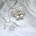 Graceful Freshwater Pearl drop earrings in 9ct Yellow Gold