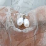 9ct gold Johanna Freshwater Pearl drop earrings.