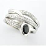 Cheryl Brook Wave Engagement Ring Custom made in 14ct White Gold with Sapphire & Diamonds by Pearl Perfect