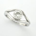 Gemma - Bespoke Diamond Ring - Re-modelled in 18ct White Gold using client's diamond from existing sentimental ring.