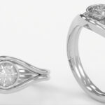 Gemma - Bespoke Diamond Ring - Re-modelled in 18ct White Gold using client's diamond from existing sentimental ring.