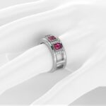 Saoirse Bespoke Diamond Ring Custom made in 9ct White Gold with Pink Sapphires & Diamonds